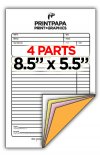 4 Part Carbonless Form - Half Page