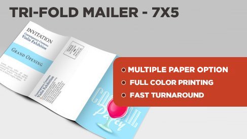 Tri-Fold Direct Mail Postcard - 7x15 to 7x5