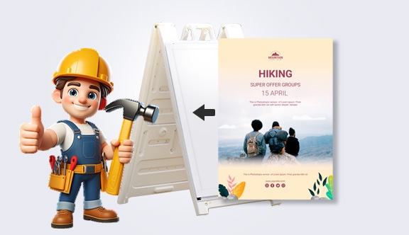 A-Frame 24"x36" Poster Replacement Service