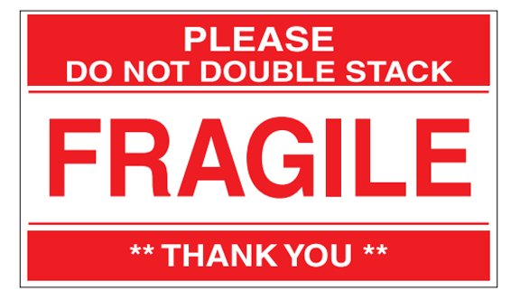 Fragile Labels - Please Do Not Double Stack - 3x5