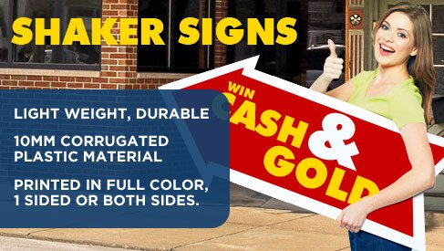 Shaker Board Arrow Sign 4x2 ft