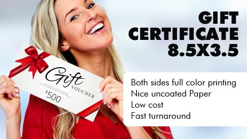 Gift Certificate - 8.5x3.5