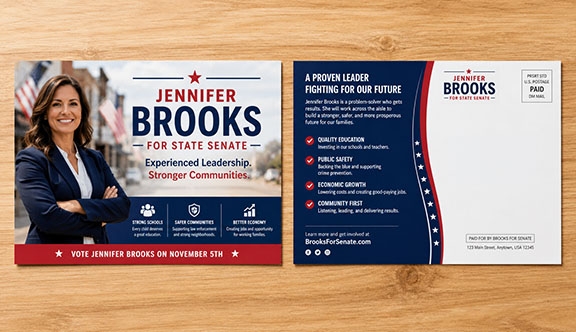 Political Direct Mail Postcard - 11x6