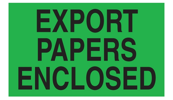 Export Papers Enclosed Labels - 3x5