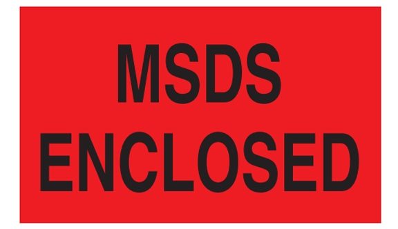 MSDS Enclosed Labels - 3x5