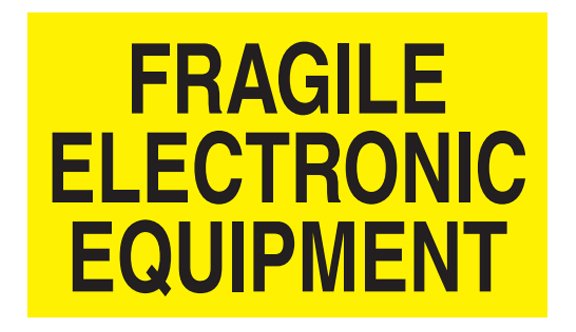 Fragile Electronic Equipment Labels - 3x5