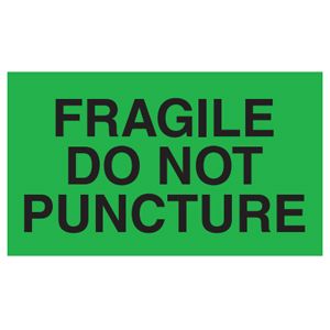  Fragile Do Not Puncture Labels - 3x5