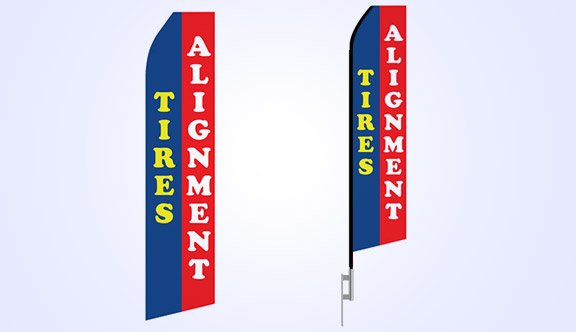 Tires Alignment Stock Flag - 16ft. Tires Alignment Stock Flag - 16ft.