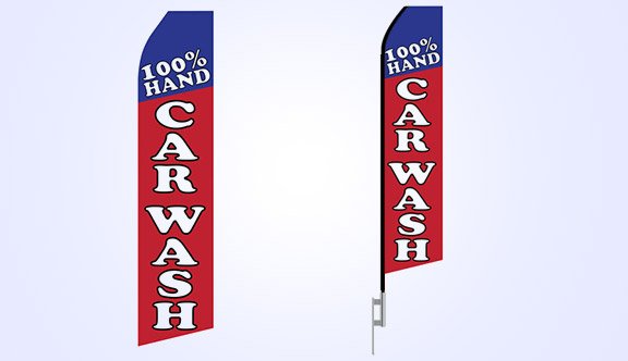 100% Hand Car Wash Stock Flag - 16ft. 100% Hand Car Wash Stock Flag - 16ft.