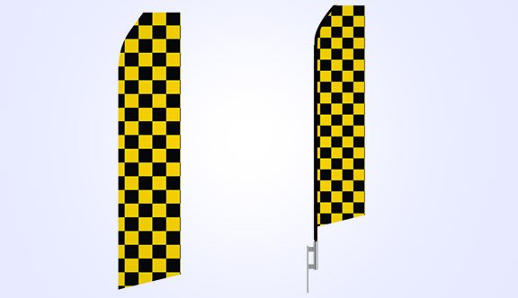 Black and Yellowed Checkered Stock Flag - 16ft. Black and Yellowed Checkered Stock Flag - 16ft.