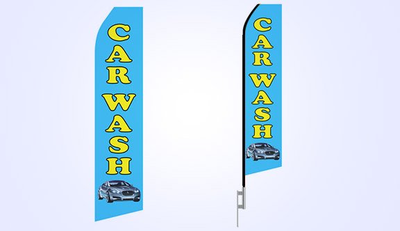Blue Car Wash Stock Flag - 16ft. Blue Car Wash Stock Flag - 16ft.