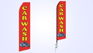 Red Car Wash Stock Flag - 16ft. Red Car Wash Stock Flag - 16ft.