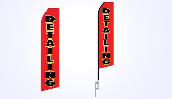 Red Detailing Service Stock Flag - 16ft. Red Detailing Service Stock Flag - 16ft.