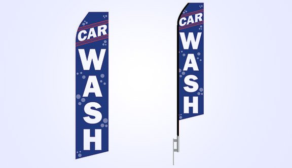 Blue Car Wash Econo Stock Flag - 16ft. Blue Car Wash Econo Stock Flag - 16ft.