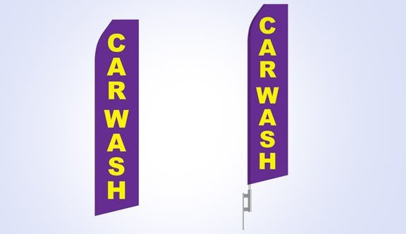 Purple Car Wash Stock Flag - 16ft Purple Car Wash Stock Flag - 16ft