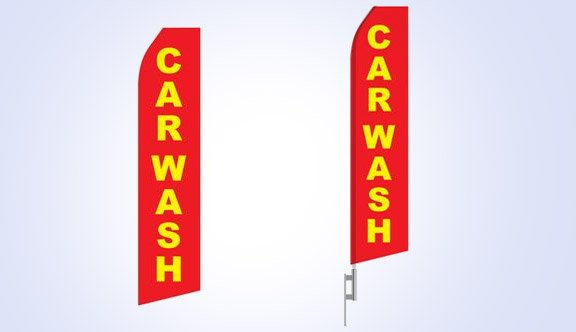 Red Car Wash Stock Flag - 16ft Red Car Wash Stock Flag - 16ft
