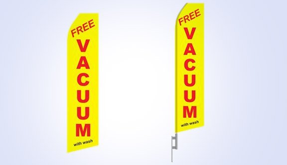Yellow Free Vacuum With Wash Stock Flag - 16ft Yellow Free Vacuum With Wash Stock Flag - 16ft