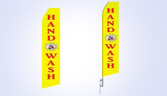 Yellow Hand Wash Stock Flag - 16ft Yellow Hand Wash Stock Flag - 16ft