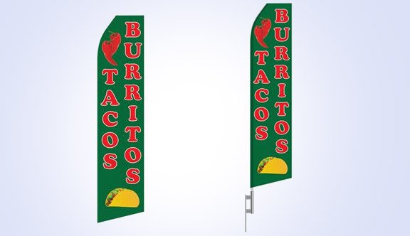 Tacos and Burritos Stock Flag - 16ft Tacos and Burritos Stock Flag - 16ft