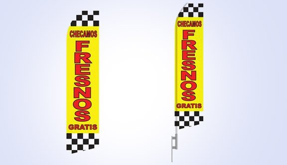 Checamos Fresnos Gratis Stock Flag - 16ft Checamos Fresnos Gratis Stock Flag - 16ft