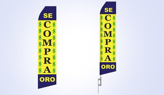 Se Compra Oro Stock Flag - 16ft Se Compra Oro Stock Flag - 16ft