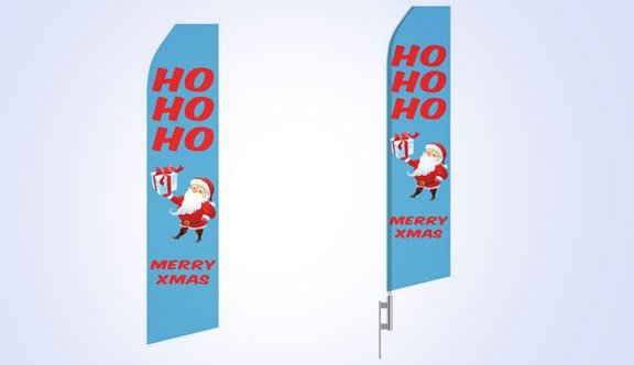 HOHOHO Merry Xmas Stock Flag - 16ft
