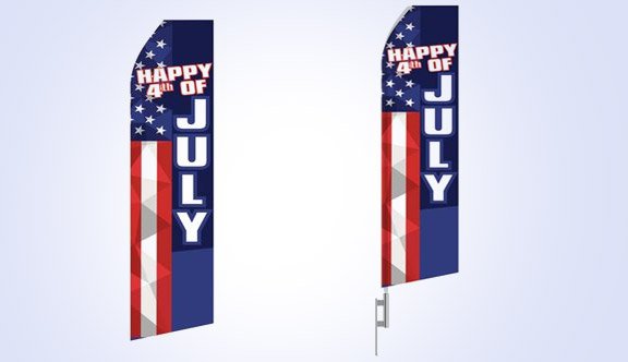 Happy 4th of July Stock Flag - 16ft