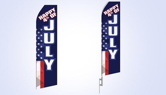 Happy July 4th Stock Flag - 16ft