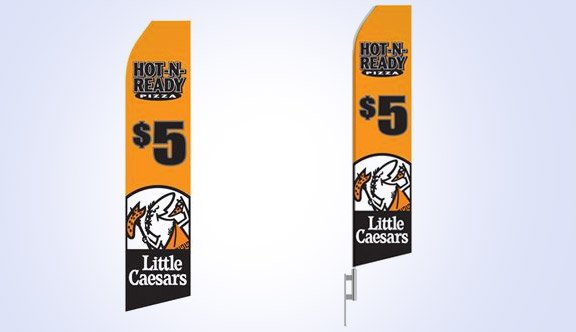 Little Caesars Hot and Ready Pizza Logo Stock Flag - 16ft