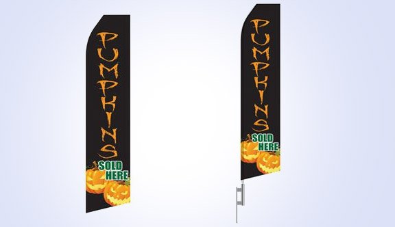 Pumpkins Sold Here Stock Flag - 16ft