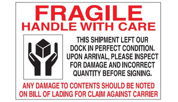 Fragile Labels - Handle with Care - 4x6