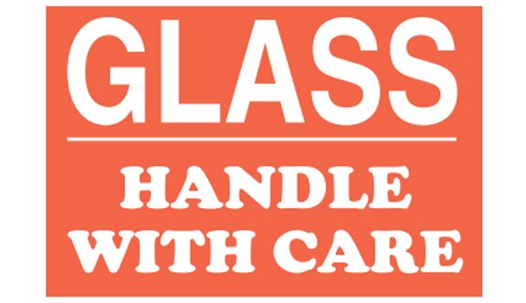 Glass Handle With Care Labels - 4x6