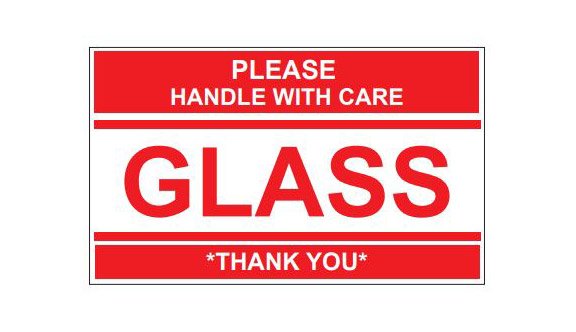 Glass - Please Handle with Care - 3x5