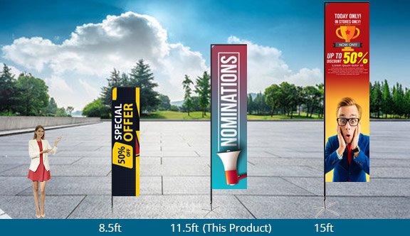 Rectangle Advertising Flag - 11.8 ft