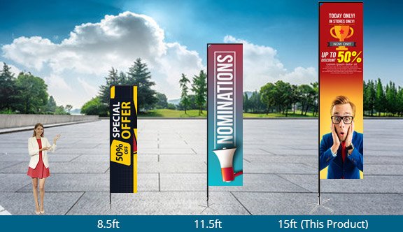Rectangle Advertising Flag - 15 ft