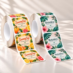 Rounded Square Roll Labels