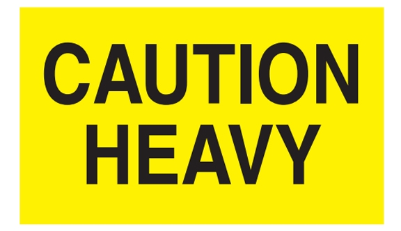 Caution Heavy Labels - 3x5