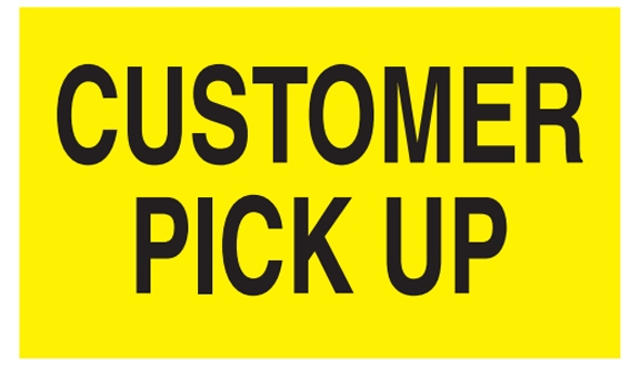 Customer Pick Up Labels - 3x5