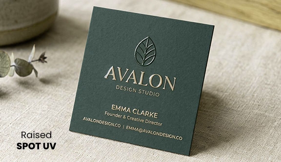 Raised Spot UV Square Business Card 2x2