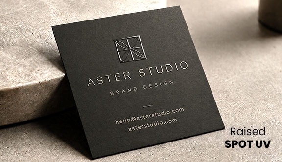 Raised Spot UV Square Business Card 3x3