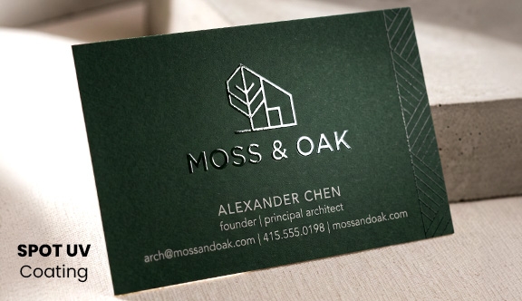 Raised Spot UV Standard Business Cards 3.5x2