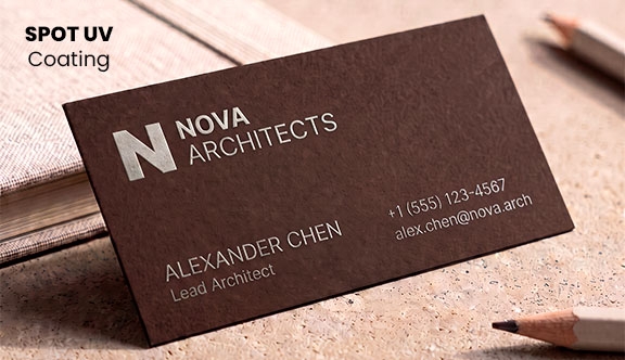 Raised Spot UV Tiny Business Cards 3.5x1