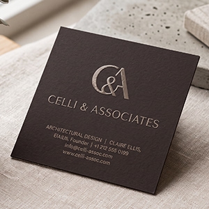 Raised Spot UV Square Business Card 3x3