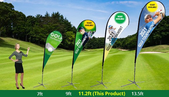 Tear Drop Advertising Flag - 11.2 ft