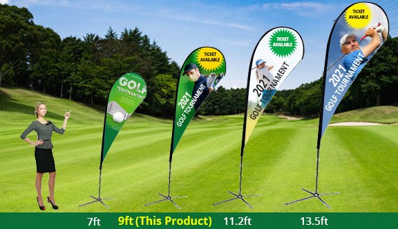 Tear Drop Advertising Flag - 9ft